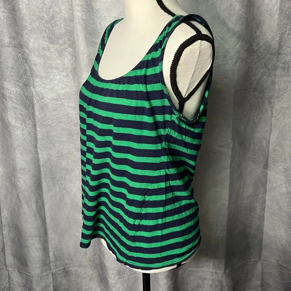 Motherhood Maternity Green and Navy Striped Nursing Tank - size Small - Picture 4 of 8